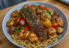 Cajun Garlic Butter Salmon & Shrimp Pasta