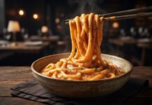 Creamy Korean Carbonara Buldak Noodles 🍜
