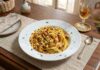 Creamy Garlic Roasted Bacon Carbonara Spaghetti